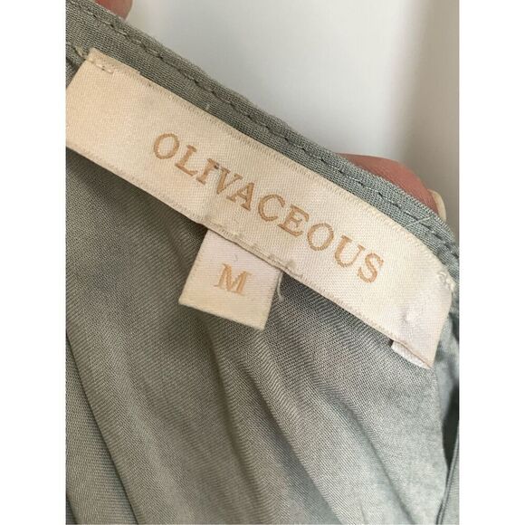 Olivaceous Women's Spaghetti Strap Button Front Jumpsuit Sage Green Size Medium - Picture 5 of 8